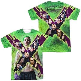 Popfunk Suicide Squad Taskforce X Unisex Adult Sublimated Costume T-Shirt (Front/Back), Small - Multicolor