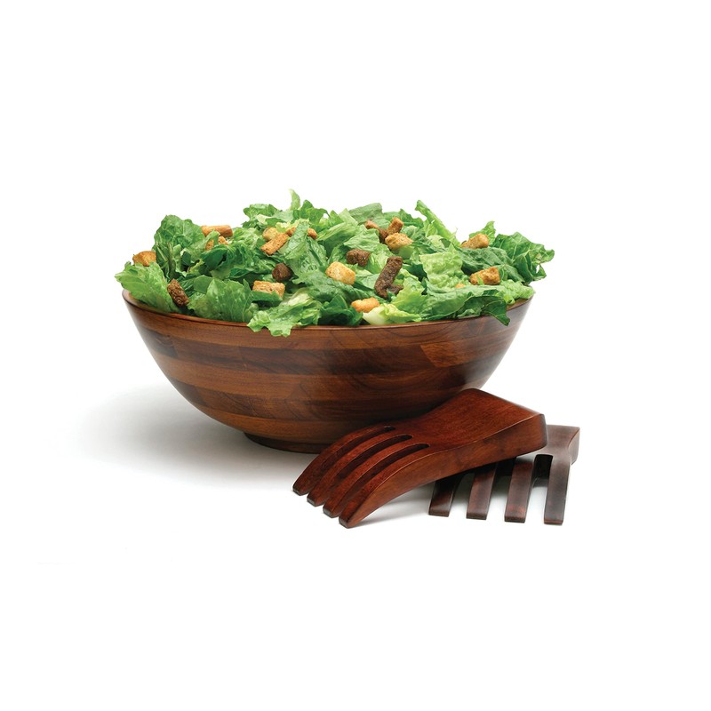 Lipper 3 Piece - Dark Cherry Salad Serving Bowl with