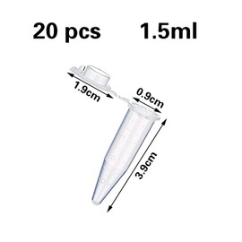 20 Pieces 1.5ml Centrifuge Tube, Micro Conical Centrifuge Tubes, Plastic Test Vials with Lids, Laboratory Centrifuge Tubes, for Experiments in the Laboratory (transparent)