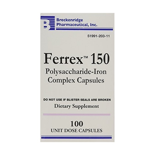 Ferrex 150 Polysaccharide Iron Complex Capsules By Breckenridge - 100 Ea by Choice One