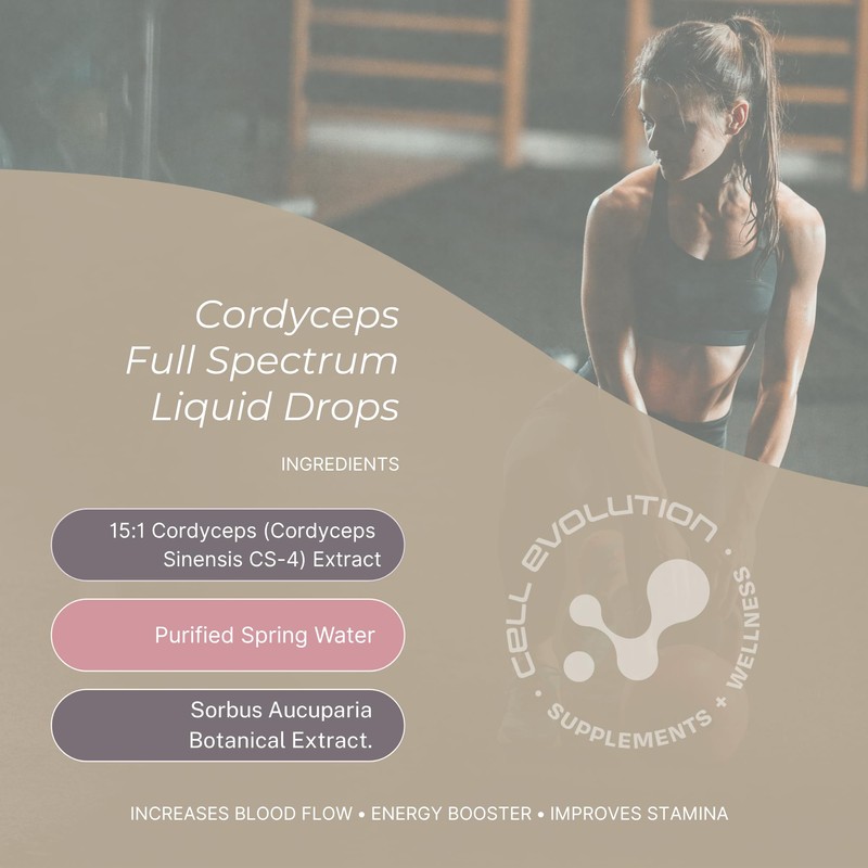 Cell Evolution Cordyceps Full Spectrum Liquid Mushroom Drops Supplement, Super