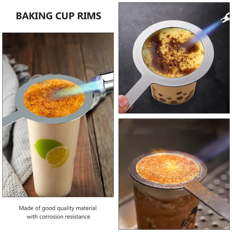 Hemoton 2pcs Creme Brulee Cup Scald Proof Baking Milk Rings