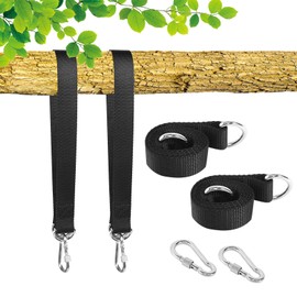AOROPS Swing Attachment, Set of 4 Hammock Attachment 50 cm x 25 mm, Mounting Set Suspension Hanging Chair Attachment with Carabiners and D-Rings for Swing Hammocks