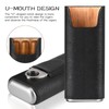 COOL KNIGHT Leather Cigar Case - Cedar Wood Lining Travel