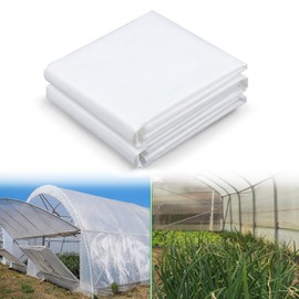 Joyfolk 20 x 25 ft 8 Mil Greenhouse Plastic Film, 4-Year UV Resistant Polyethylene Cover, Clear Anti-drip Sheeting for Garden Hoop House Tunnel Farming