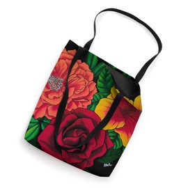 Pink Peony Yellow Hibiscus Red Rose Tropical Design Flowers Tote Bag