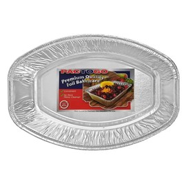 PACTOGO Mini Oval Casserole Aluminum Foil Pan with Clear Dome Lids - 8" x 5" x 1.5" Disposable 22 oz Tin Container Liners, Perfect to Bake Cakes, Bread Loaves, and Meat (Pack of 200 Sets)