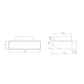 Intelmann Flat Duct Deflection Piece 90°, 220 x 55 mm to Diameter 125 mm, Plastic