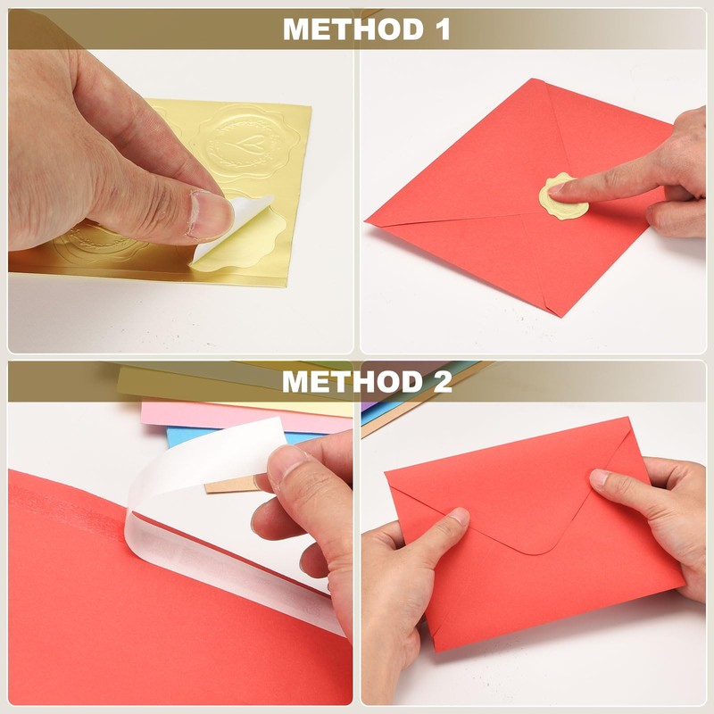 PATIKIL 50Pack Light Yellow 4x6 Envelopes with Cards, V Flap