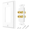 Tunghey 2Pack Gold Plated Speaker Wall Plate With Banana Plug