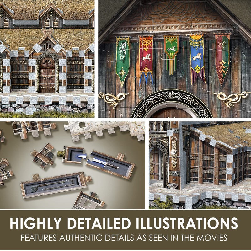 Wrebbit3D Lord of The Rings Golden Hall Edoras 3D Jigsaw
