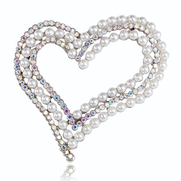 FAIRYGATE Wedding Dress Brooches Rhinestone Brooch Pearl Brooch for Women