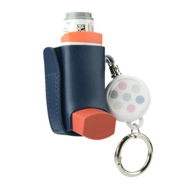 Beautyflier Asthma Inhaler Holder Keychain Retractable Clip PU Leather Travel Handy Holder for Kids and Adults, Inhaler Not Included (Black)