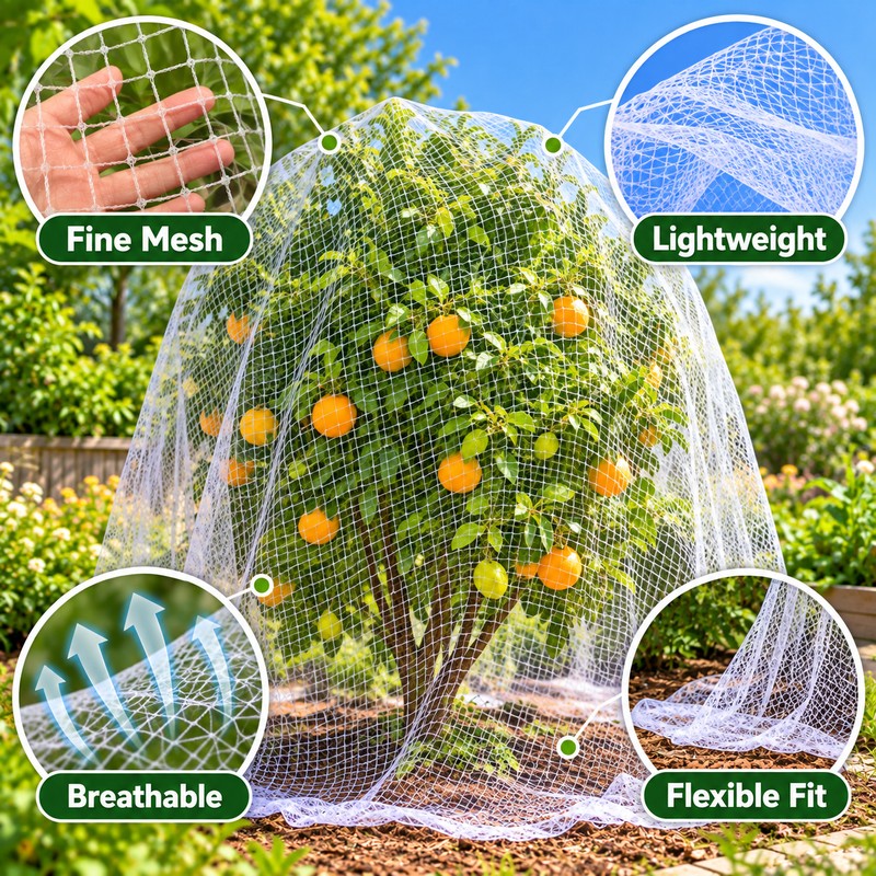 Transparent Anti-Bird Netting for Garden, Grapes, Orchard & Fishpond –
