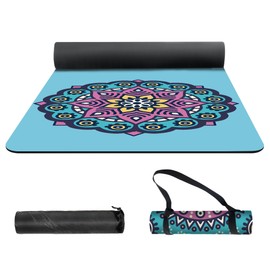 nuveti Yoga Mat Print Extra Thick TPE Non Slip Fitness Exercise Mat with Carrying Bag,72"x24" Extra Thick 6MM Exercise & Workout Mat for Yoga, Pilates Fitness and Floor Exercises