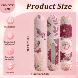 DOKRIN Parfümzerstäuber,3 süße Parfümflaschen aus Kunststoff, tragbare Reise-Sprühflaschen mit Direktbefüllung vom Boden aus