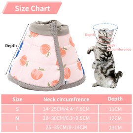 Cat Cone Collar Soft,Adjustable Cat Recovery Collars & Cones,Cat Cones to Stop Licking,Pet Recovery Collar for After Surgery,Elizabethan Collar for Cat Small Dog (Pink, M)