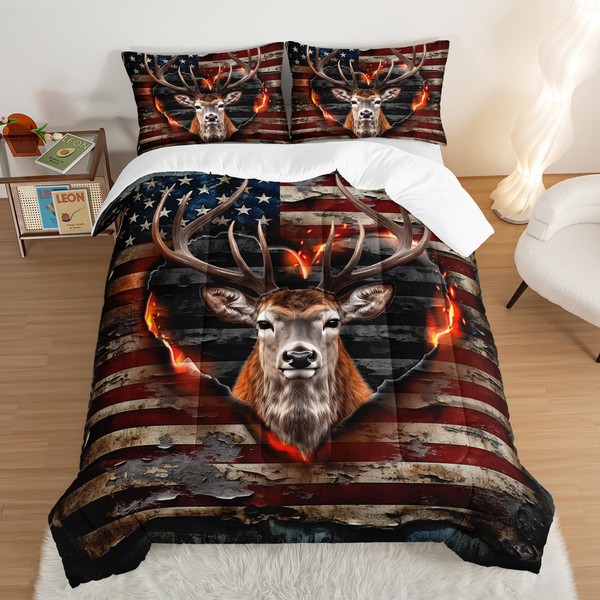 UEVBF Deer Bedding Sets for Kids Boys Girls Room Decor,Hunting