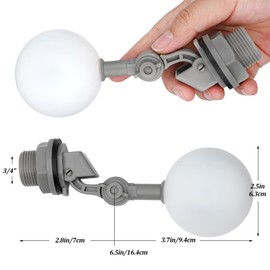 Dog Water Bowl Float Valve for Water Tank 3/4 Inch Float Ball Aquarium Automatic Filling Water Supply Water Level Control for Cattle Sheep Drinkers, Packs of 2 (3/4 Inch)