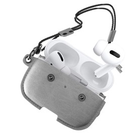 Woodcessories - AirPods Pro Leather Case with Necklace, AirCase (Grey)