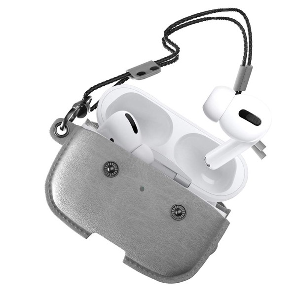 Woodcessories - AirPods Pro Leather Case with Necklace, AirCase (Grey)