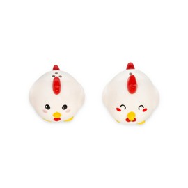 Legami - Hand Painted Ceramic Chicken Theme Salt and Pepper Set