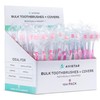 104 Pack Bulk Toothbrushes w/Cover Caps, Individually Wrapped Disposable Travel