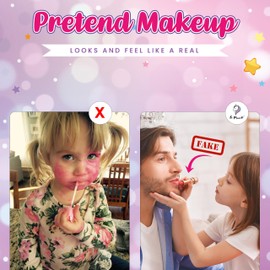 La Manuli Children's Make-Up Set Girls - Pretend Make Up Vanity Case Toy, Fake Makeup Set for Children Role Play, Unicorn Cosmetic Gift for Toddlers from 3 4 5 6 7 8 Years