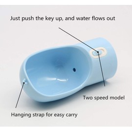 Outdoor Dog Water Bottle Dispenser - Leak Proof Pet Bottle for Dogs On The Go with Food Container Multifunctional Travel Dog Water Bottle（Blue）