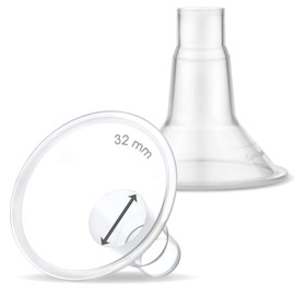 Maymom MyFit 32mm Two-Piece Design Large Breastshields, Compatible with Medela Breast Pump; Ideal for HandsFree Bra; Not Original PersonalFit Flex Breast Shield,Not Original Freestyle Pump Parts, 2pcs