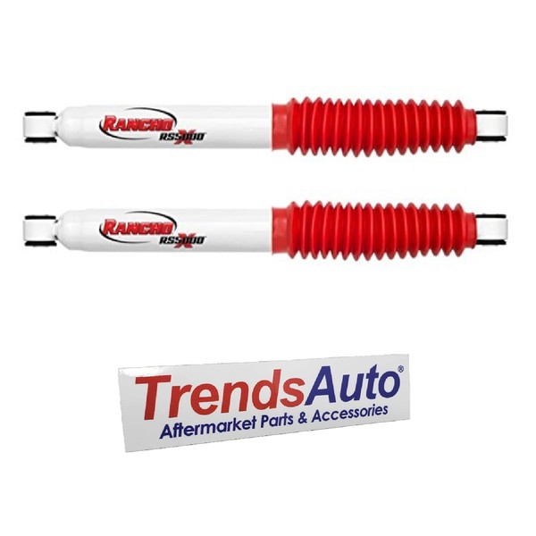 Rancho RS5000X Rear Monotube Gas Shocks for Chevrolet Silverado 1500 Dodge Ram 1500 GMC Sierra 1500 4WD with 0-1 Inch Lift | Includes TrendsAuto Decal | RS55198
