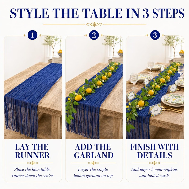 62 Pcs Amalfi Coast Party Decorations Lemon Party Set for