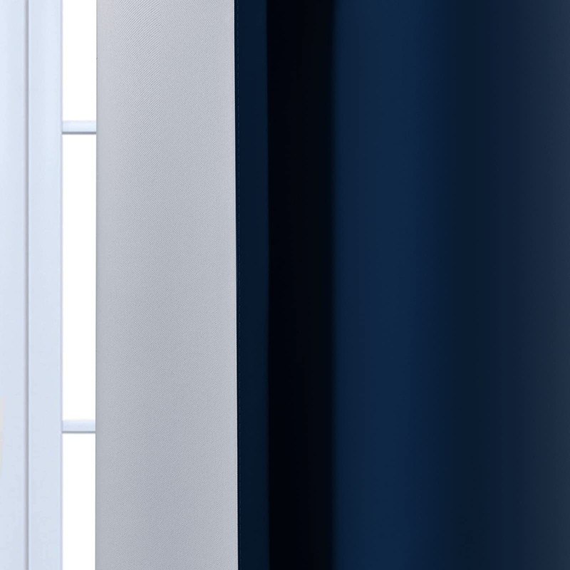 Yakamok Blue and Greyish White Ombre Curtains, Room Darkening Gradient