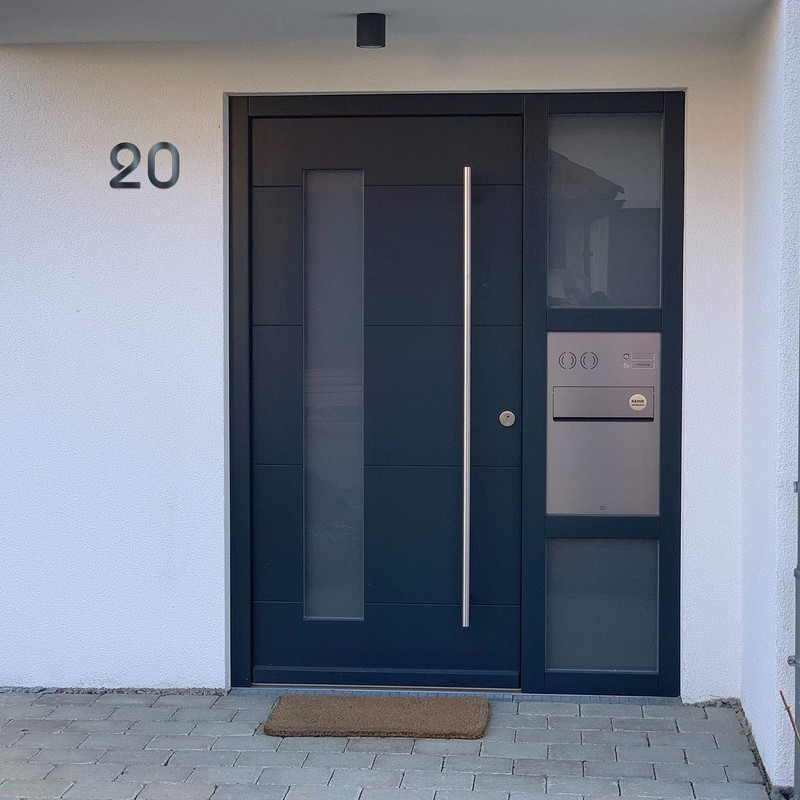 Metzler House Number in Anthracite RAL 7016, Fine Structure Powder-Coated