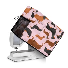 Jeiento Cute Dachshund Sewing Machine Cover Protective Cover with Storage Pockets,Universal Sewing Machine Dust Cover,Washable//Dustproof
