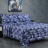 Chezmoi Collection Military Camo 4-Piece Sheet Set - Camouflage Blue