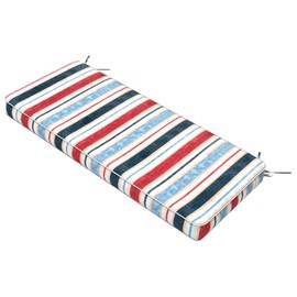 Melody Elephant Outdoor Bench Cushion, Bench Furniture Cushion 48x18x3 Inch, Porch Swing Cushions for Home Garden Loveseat Couch Sofa Glider, Stripe Red Blue