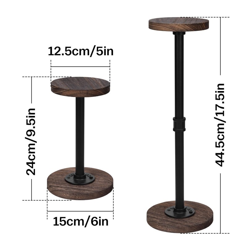 Vrietina 4Pcs Tabletop Hat Stand Cap with Height Adjustment, Industrial