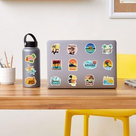 Hawaii Stickers Set 100 Pcs Aloha Stickers Beach Stickers Aloha Waterproof Stickers Luggage Stickers for Suitcase Motorcycle Helmet Laptop Computer Snowboard Skateboard Guitar Water Bottle Smartphone