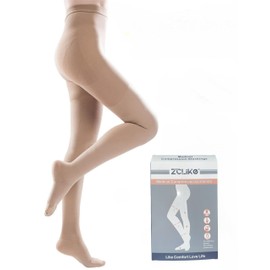 ZCLIKE® Medical Compression Pantyhose Closed Toe Stockings for Women&Men 20-30mmHg All-Season Comfort Advanced Support for Varicose Veins Edema DVT Plus Size
