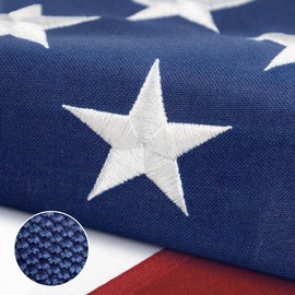 Spun Polyester American Flag 4x6 FT Outdoor, Premium American Flags for Outside 4x6 TearProof Series, Longest Lasting, All Weather Heavy Duty USA Flag, US Flags with Deluxe Embroidered Stars, Brass Grommets