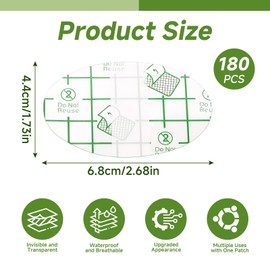 Pack of 180 Waterproof Ear Patches, Waterproof Ear Protection Stickers, Disposable Earmuffs, for Hair Dye, Shower, Bathing, Salon, Spa