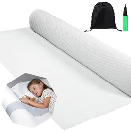 Inflatable Bed Rail, Fall Protection, 123 cm Bed Safety Gate for Children, Baby Bed Rail, Fall Protection with Machine Washable, Non-Slip and Cover for Baby, Elderly, Safety of Bed Edge Protection