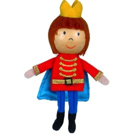 Fiesta Crafts Prince Finger Puppet for Kids – Fabric Interactive Princess Toy with Wooden Head for Role Play, Creativity & Sensory Skills - From 3 to 9 years old