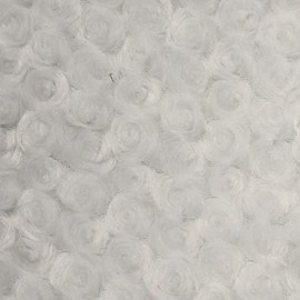 Ruth White Cuddle Minky Rosette Soft Faux Fur Fabric by The Yard - 10083