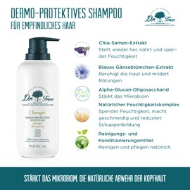 Dr. Tree Dermoprotective Shampoo for Sensitive Scalp, Cleansing, Shine and Strengthening, Strengthens the Microbiome, 99% Natural Ingredients, 400 ml
