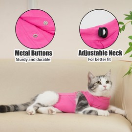 Axcimond Cat Recovery Suit Cat Body Suits for Medical Spay Surgical Cat Suit Kitten Bodysuit Post Surgery Cat Onesie Surgery Recovery Suit Cat Clothes After Surgery Recovery Collar & Cone Alternative