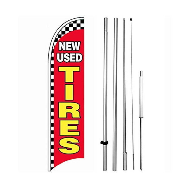 New Used Tires - Windless Feather Swooper Flag 15 ft