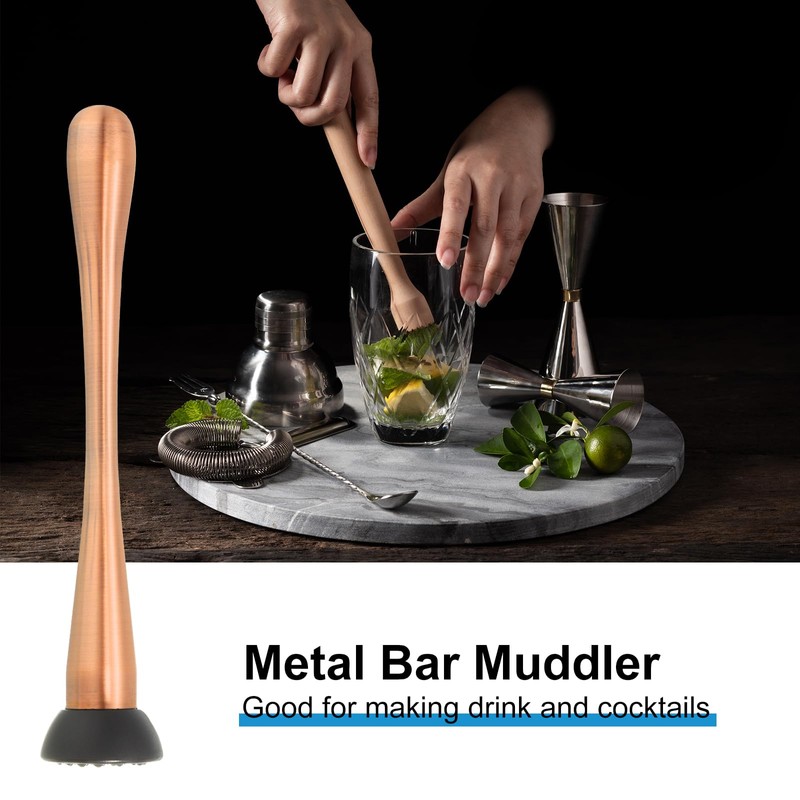 uxcell 9 Inch Stainless Steel Muddler for Cocktail Bar Drink