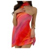 MakeMeChic Women's Mesh Tie Dye One Shoulder Mini Dress Backless